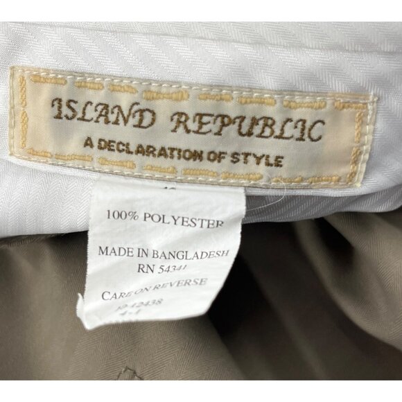 Island Republic Mens Cargo Shorts Size 44 Polyester Beige - Picture 2 of 4